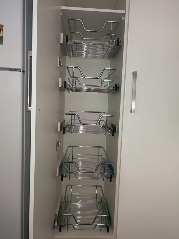 Chrome Basket & Runners (CM045)  Width 405mm - 425mm adjustable - Image 2