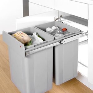 Wesco 52 litre Double Pull Out Kitchen Cupboard Bin (W52)