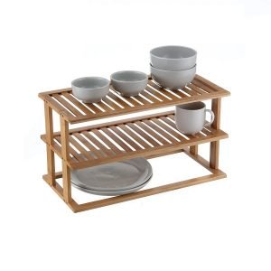 Bamboo 2 Tier Rectangular Shelf (9512)