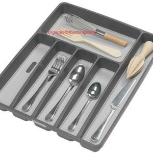 Drawer Organiser – 6 Compartment Cutlery Tray Granite (DL541)
