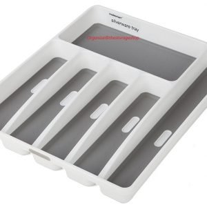 Drawer Organiser – 6 Compartment Cutlery Tray White (DL542)