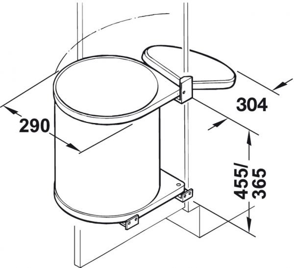 Hailo Kitchen Bin 15 litre Round Swing Out Bin (HA115A) ETA END OF FEB 2023 - Image 3