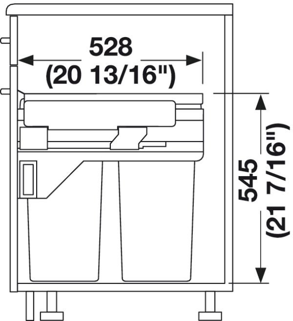 Waste Bin, Double Pull Out Kitchen Cupboard Bin Hailo Euro Cargo ST60 - Image 4