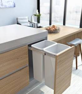Hideaway Compact 2 x 35ltr Top Mount Door Mount Double Pull Out Kitchen Cupboard Bin (HA70C)