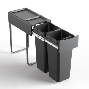 Kia Ora 34L OPTIO bins (2x17L) in Dark Grey K34