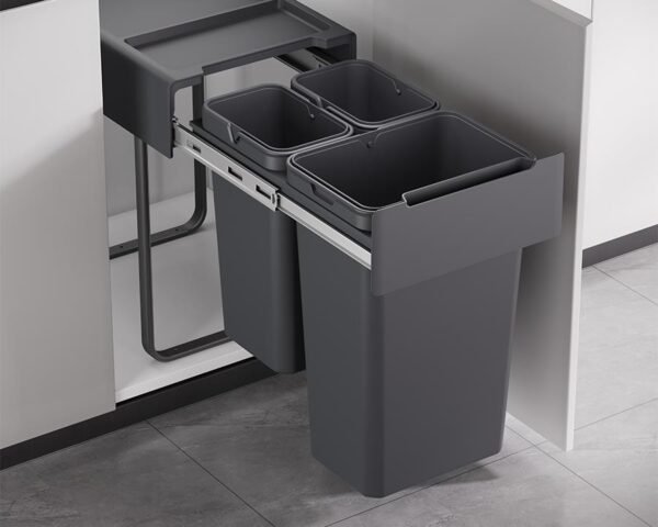 Kia Ora 46L OPTIO bins (2x10L + 1x26L) in Dark Grey K46 - Image 3