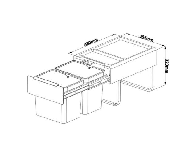 Kia Ora 38L OPTIO bins (2x19L) in Dark Grey K38 - Image 2