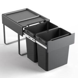 Kia Ora 38L OPTIO bins (2x19L) in Dark Grey K38