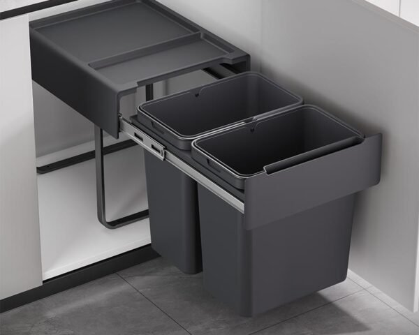 Kia Ora 50L OPTIO bins (2X25L) in Dark Grey K50 - Image 3