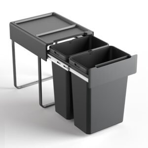 Kia Ora 46L OPTIO bins (2x10L + 1x26L) in Dark Grey K46
