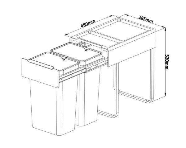 Kia Ora 60L OPTIO bins (2X30L) in Dark Grey K60 - Image 4