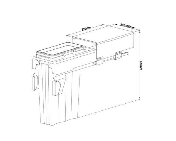 Kia Ora VITA 32L (1x32L) Kitchen Bin in Dark Grey. To suit 300mm cabinet K32 - Image 4