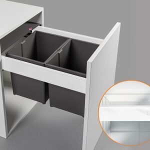 Blum TANDEMBOX antaro Standard Drawer M Height 83MM 30kg 500mm Silk White with BLUMOTION + Orion Grey 34L (2x17L bins) WBPB5040Z. To suit 500mm cabinet.